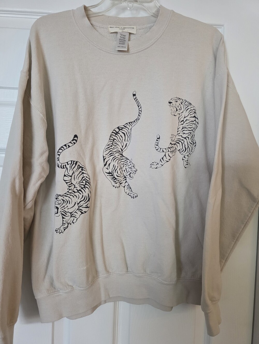 Project Social T TIGERS OVERSIZED SWEATSHIRT - BRUSHED BONE S/M Pullover Crew